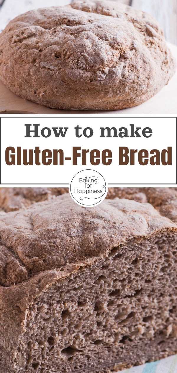 Easy recipe for a great, dark and easy gluten-free bread with flour mixture - without wheat, spelt, rye and Co.
