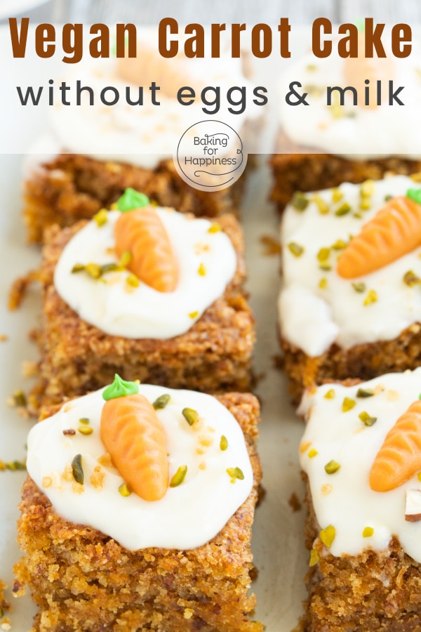 Although the recipe omits animal ingredients, this vegan carrot cake turns out moist. The perfect alternative to the classic carrot cake!