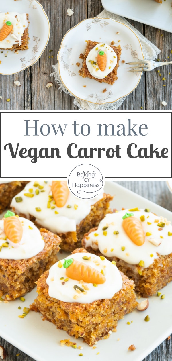 Although the recipe omits animal ingredients, this vegan carrot cake turns out moist. The perfect alternative to the classic carrot cake!