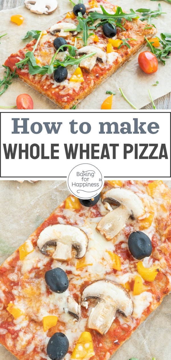 This crispy whole wheat pizza dough with spelt flour tastes good to the whole family: quick to prepare, super crispy and just delicious!