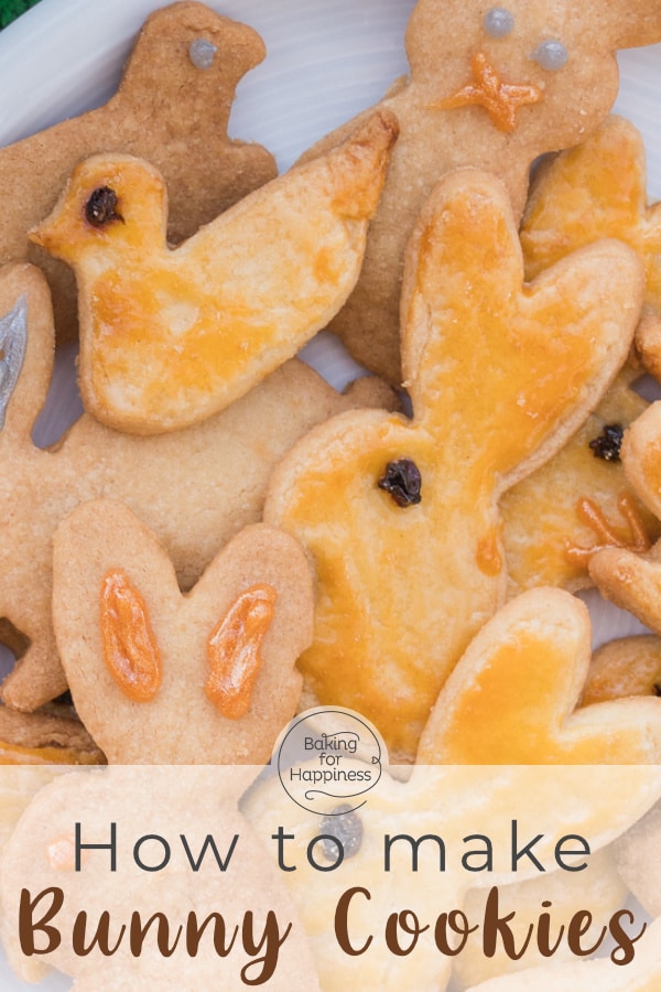 Great recipe for easy Easter bunny cookies. With this great shortbread, bunny baking is also a lot of fun for kids!