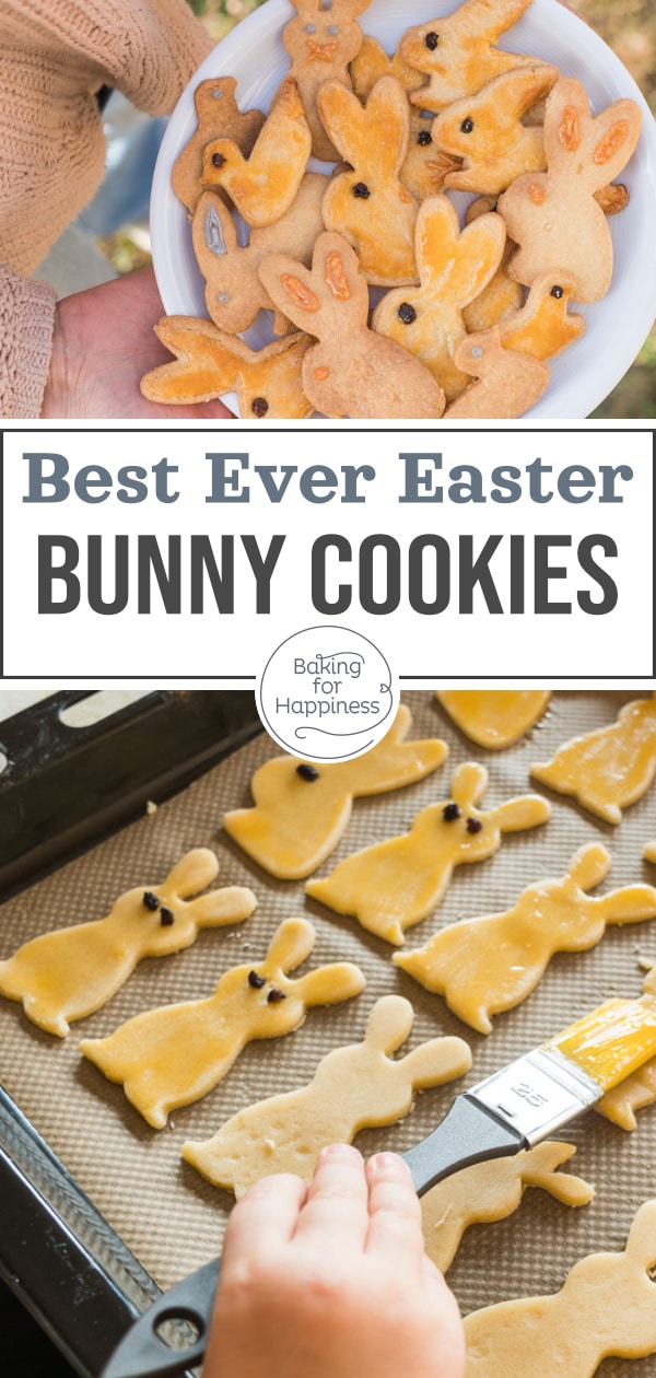Great recipe for easy Easter bunny cookies. With this great shortbread, bunny baking is also a lot of fun for kids!