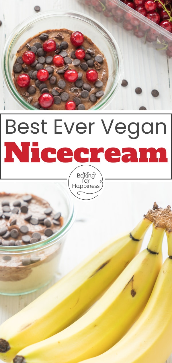 Nicecream is pleasure without regret: This vegan banana ice cream consists of only 2 ingredients and is ready in just 5 minutes!
