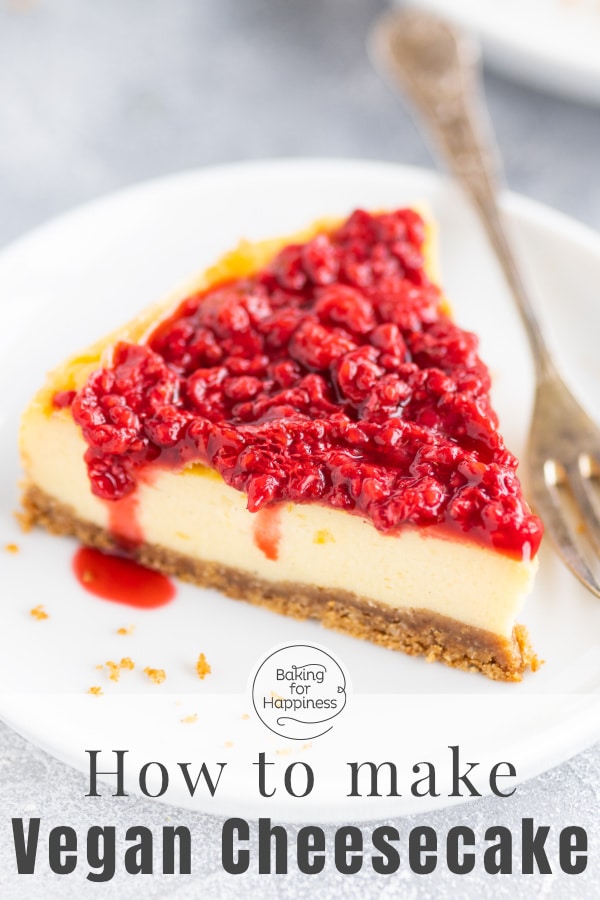 This recipe makes the vegan New York Cheesecake extremely delicious. Without tofu, cashew and Co. It is in no way inferior to the classic.