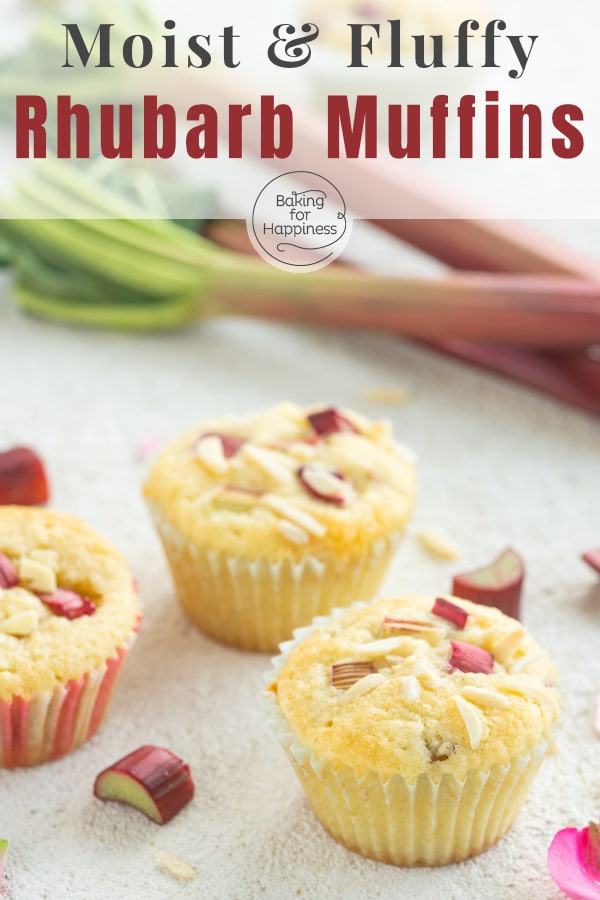 These rhubarb muffins with buttermilk turn out wonderfully fluffy and moist. The recipe is easy and quick to make!