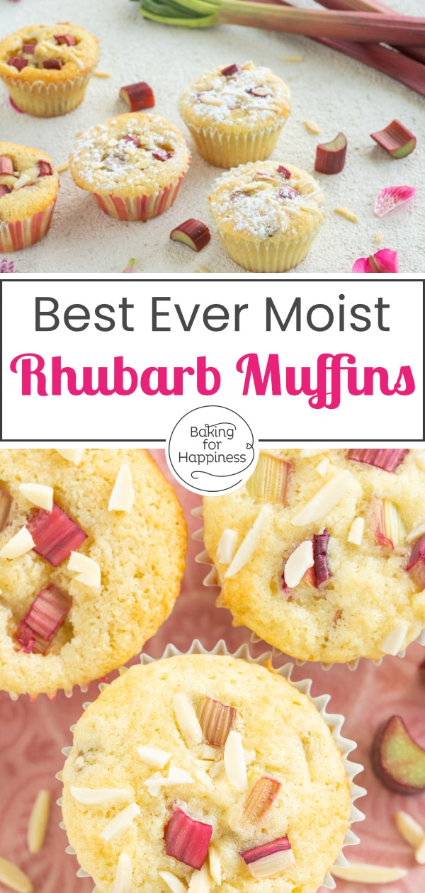 These rhubarb muffins with buttermilk turn out wonderfully fluffy and moist. The recipe is easy and quick to make!
