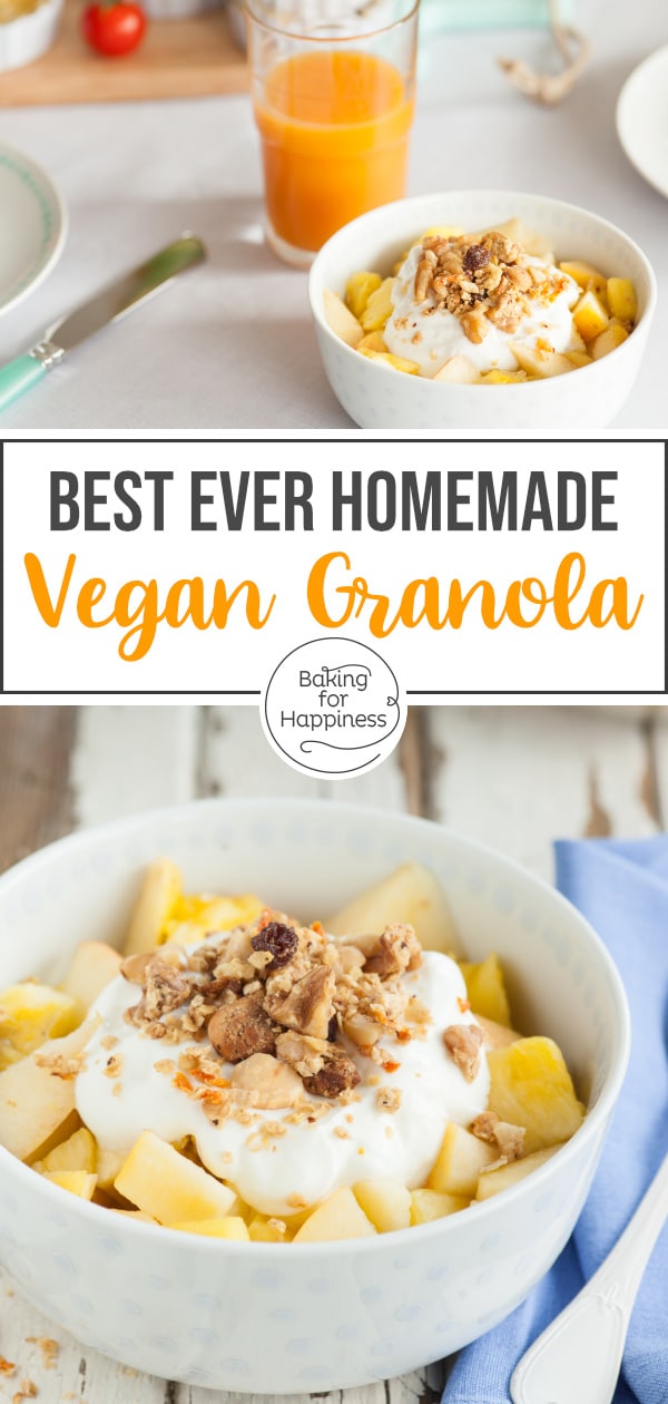 With this easy recipe for homemade vegan crunchy granola, you'll always have a perfect, delicious breakfast!