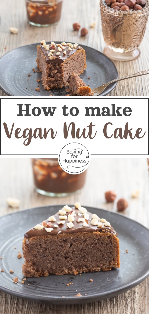 This easy vegan nut cake tastes heavenly, even without eggs, butter, milk. The recipe convinces even those who don't eat a plant-based diet.