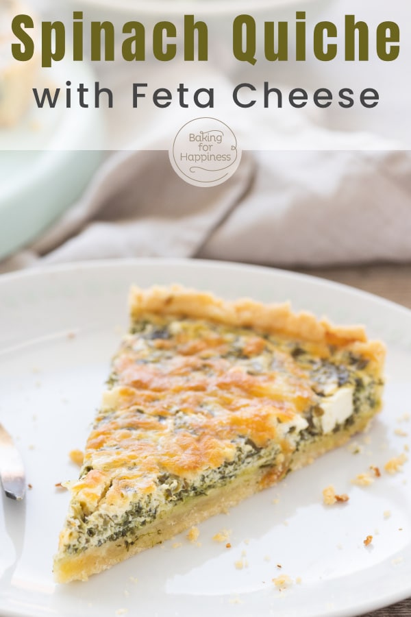 An easy, heavenly spinach quiche with feta cheese that's easy to prepare - and the whole family will love it - I promise!