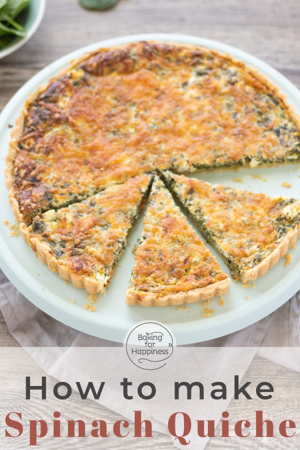 An easy, heavenly spinach quiche with feta cheese that's easy to prepare - and the whole family will love it - I promise!