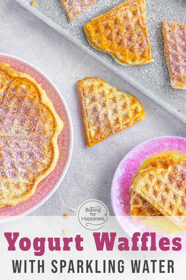 These yogurt waffles are an absolute family favorite! Sparkling water, beaten egg whites and vanilla yogurt result in a great consistency.