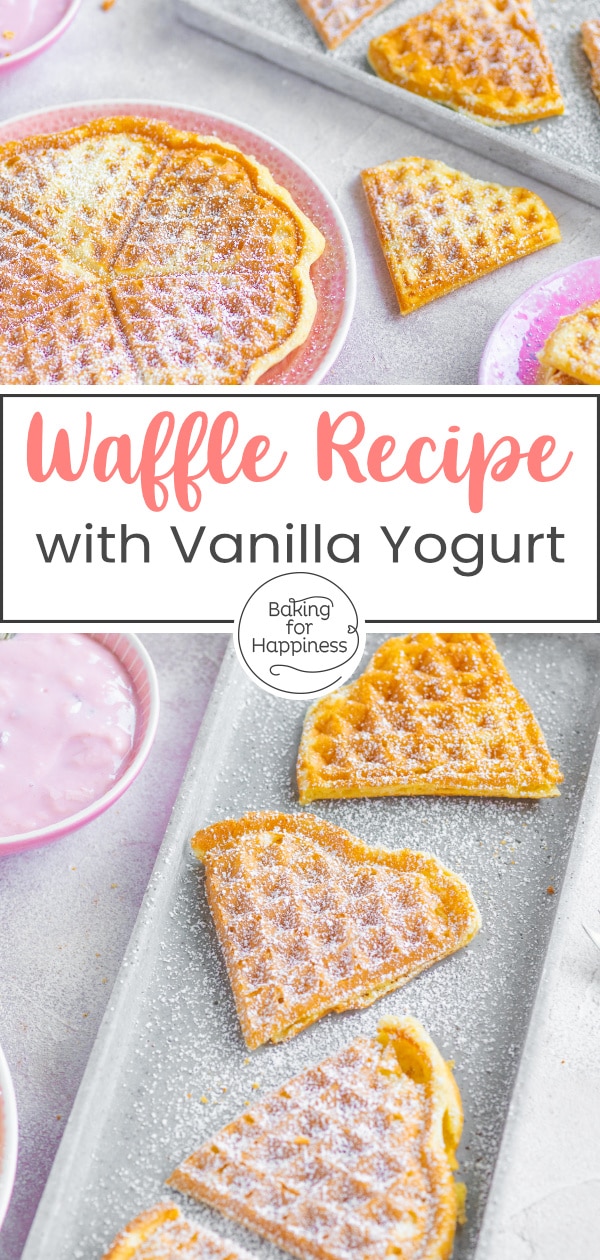 These yogurt waffles are an absolute family favorite! Sparkling water, beaten egg whites and vanilla yogurt result in a great consistency.
