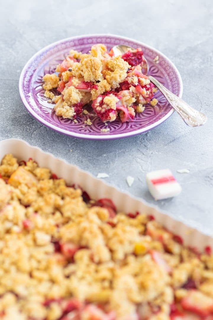 Rhubarb Crumble Baking for Happiness