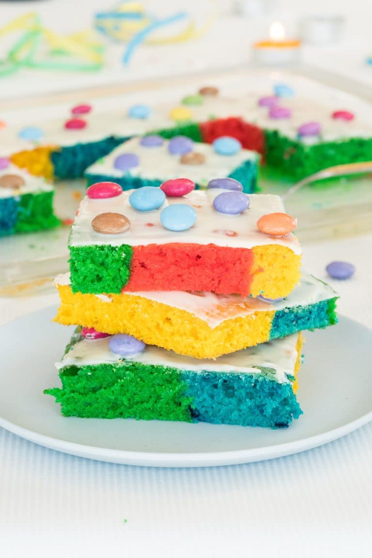 Rainbow Sheet Cake - a colorful Parrot Cake