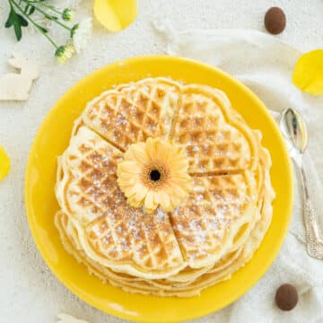 Eggnog Waffles with Cute Decorations