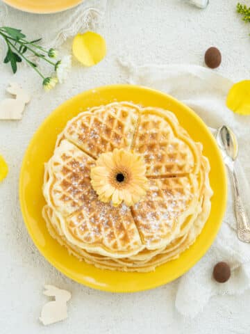 Eggnog Waffles with Cute Decorations