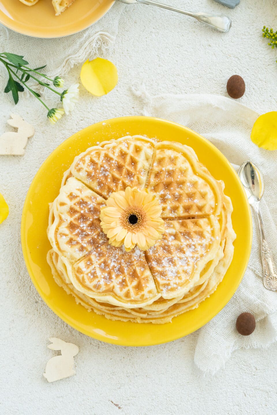 Eggnog Waffles with Cute Decorations