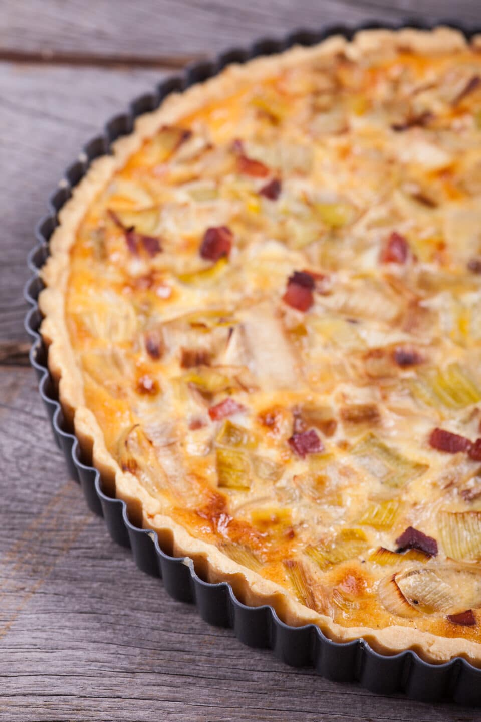 French Quiche with Bacon and Leek