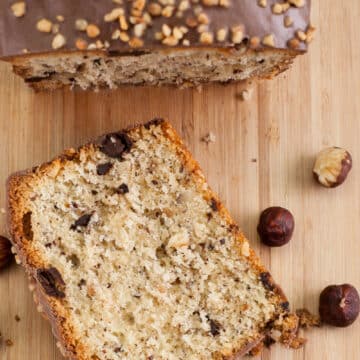 cake with walnuts almonds or hazelnuts and chocolate
