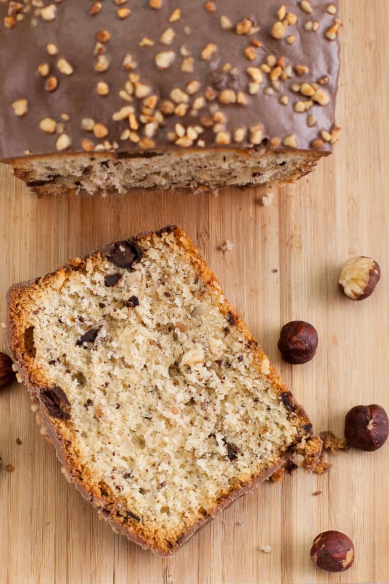 cake with walnuts almonds or hazelnuts and chocolate