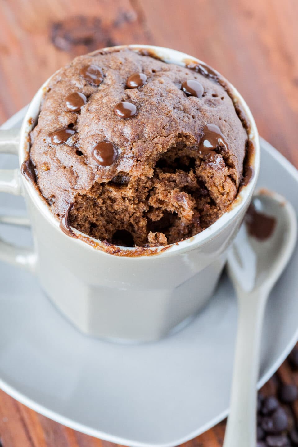 5-minute mug cake with chocolate