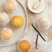 easy and moist vanilla muffins with yogurt