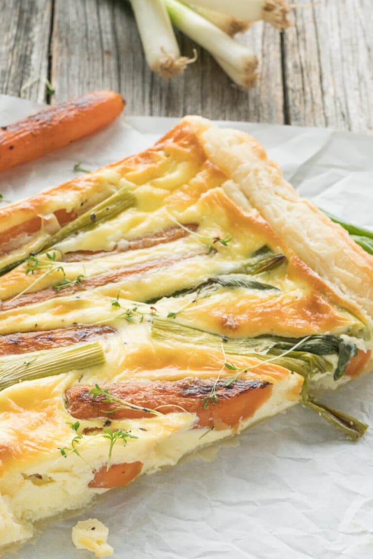 Quick Carrot Quiche with Puff Pastry