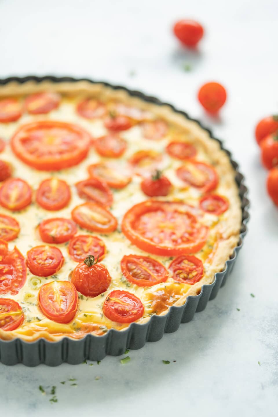 Tomato Goat Cheese Quiche