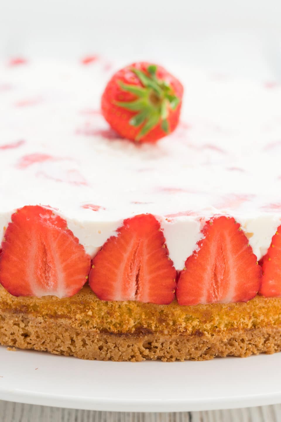 strawberry cake with shortcrust pastry and sponge cake