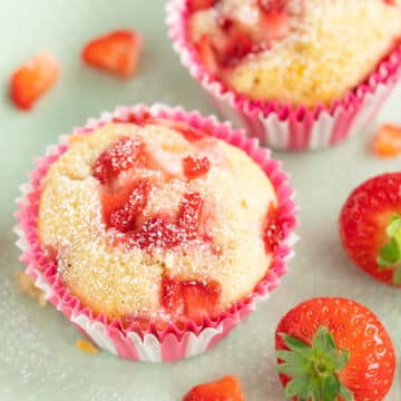 buttermilk muffins with chopped strawberries