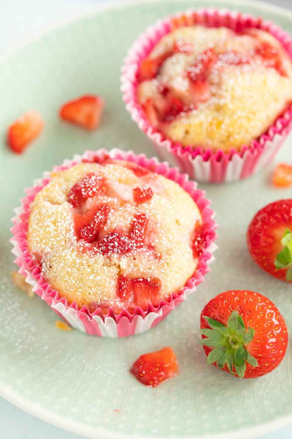 buttermilk muffins with chopped strawberries