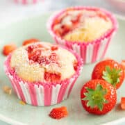 strawberry muffins with white chocolate