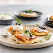 blinis with buckwheat flour and yeast