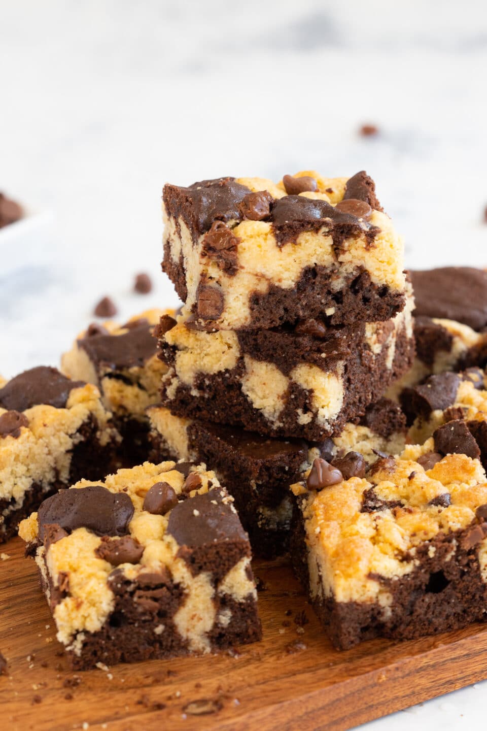 brookies with cookie topping