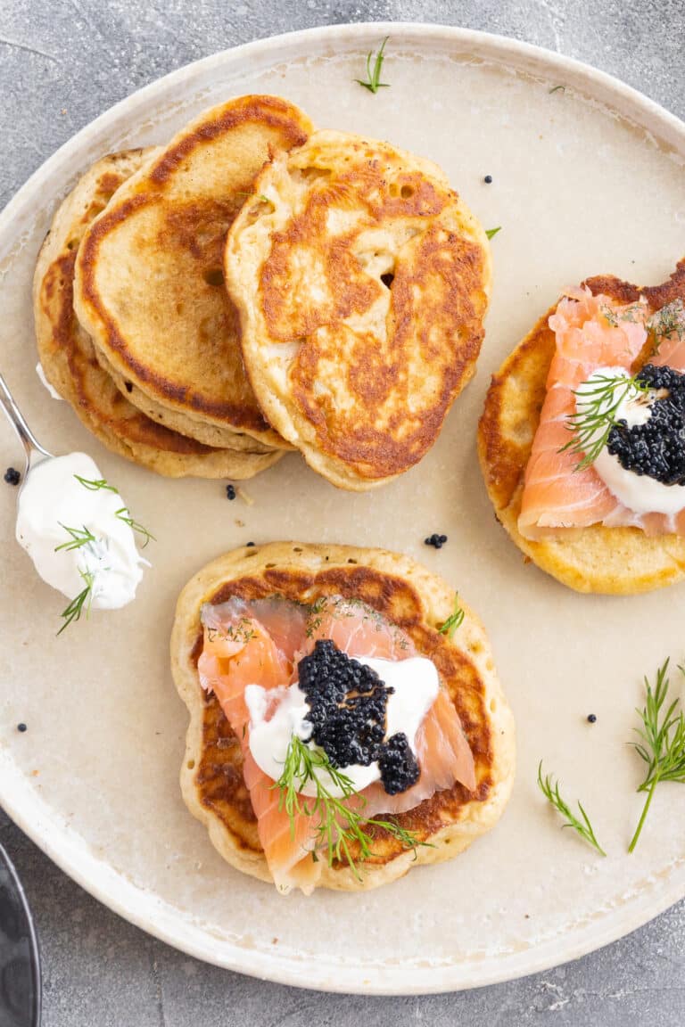 Blinis with Buckwheat Flour and Yeast Baking for Happiness
