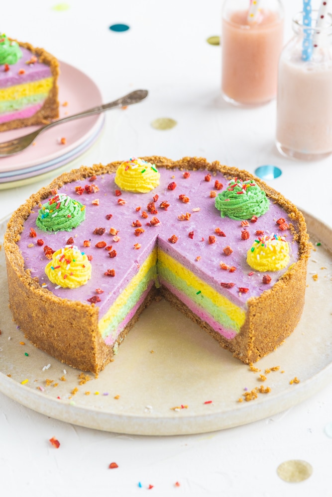 no bake colorful cheesecake