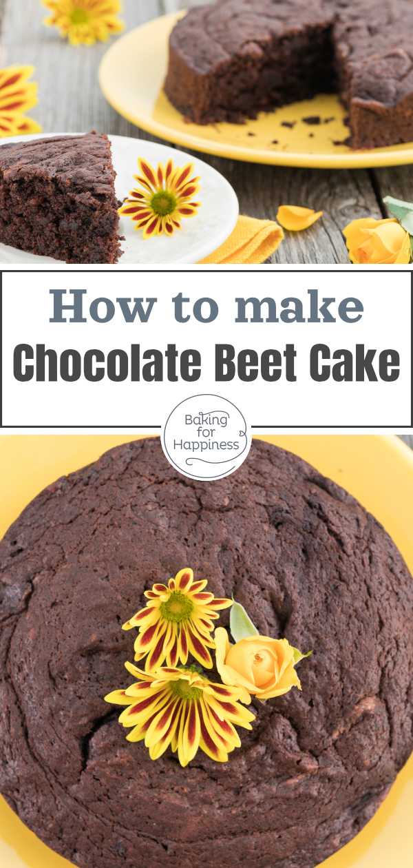 This Vegan Chocolate Beet Cake is simply delicious: Chocolatey and extremely moist! You can make the recipe glutenfree and without sugar!