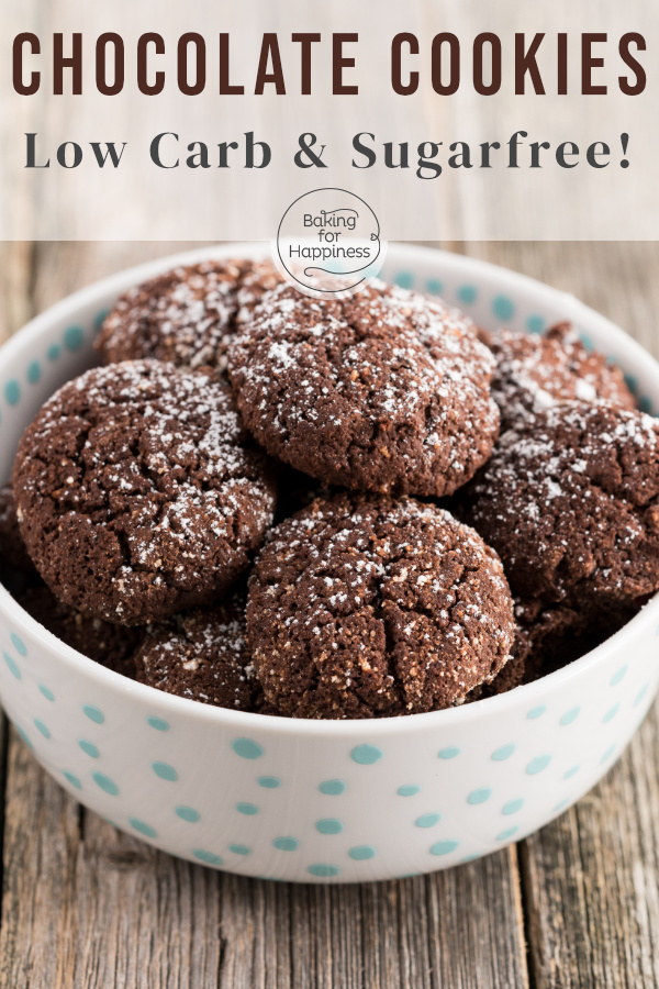 Easy recipe for sugarfree and low-fat low carb chocolate cookies that don't taste like giving up at all. This recipe will convince everyone!