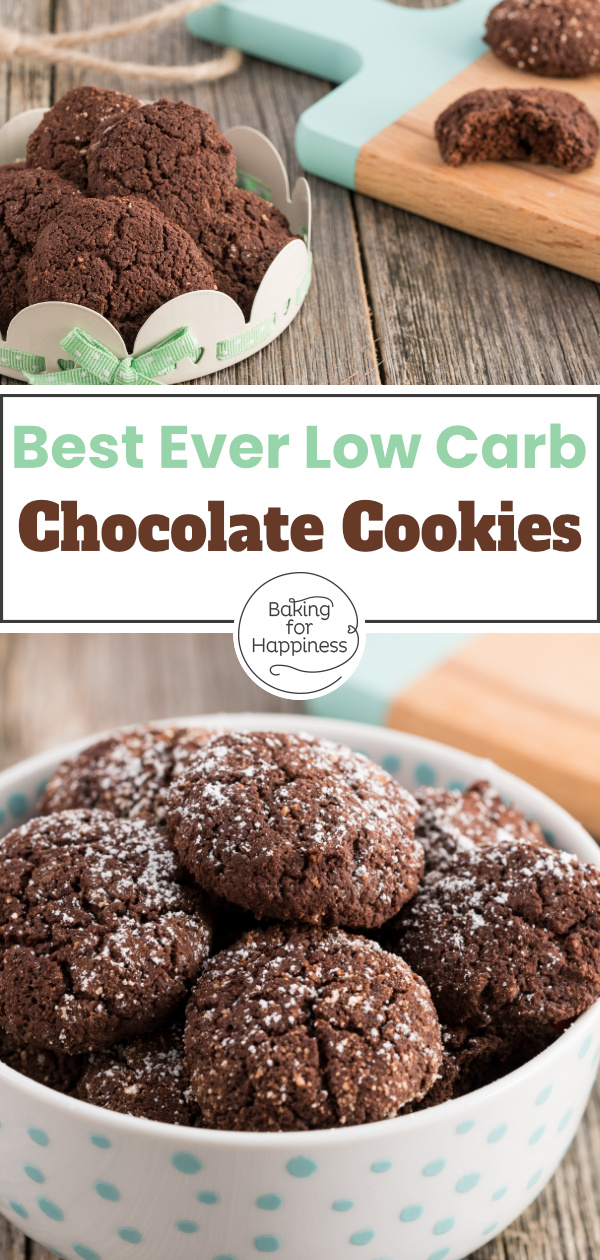 Easy recipe for sugarfree and low-fat low carb chocolate cookies that don't taste like giving up at all. This recipe will convince everyone!
