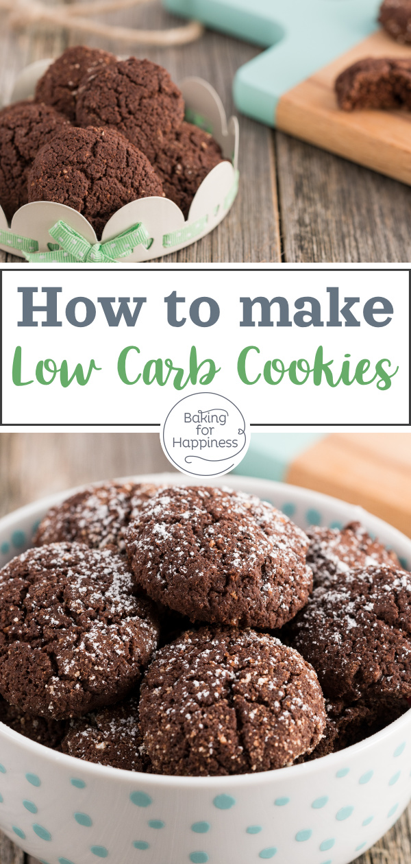 Easy recipe for sugarfree and low-fat low carb chocolate cookies that don't taste like giving up at all. This recipe will convince everyone!