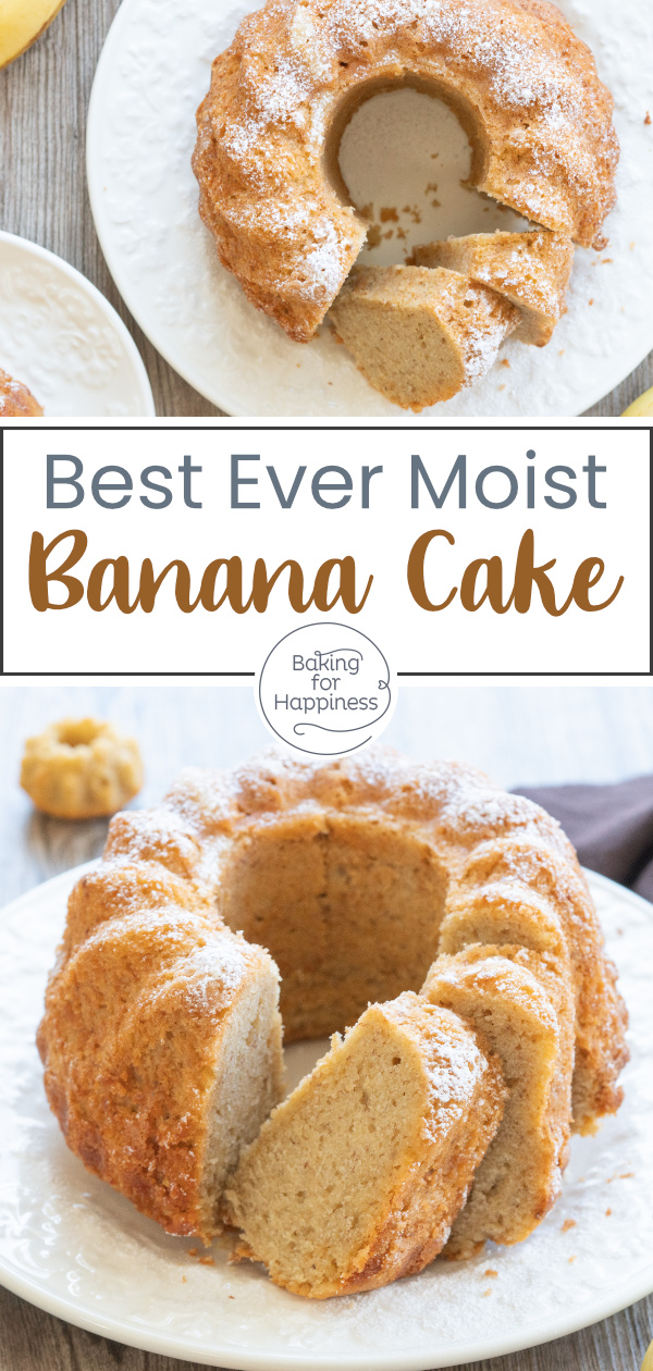 This easy and moist banana cake is absolutely classic and changeable - from a cake with chocolate to a special banana cherry cake.