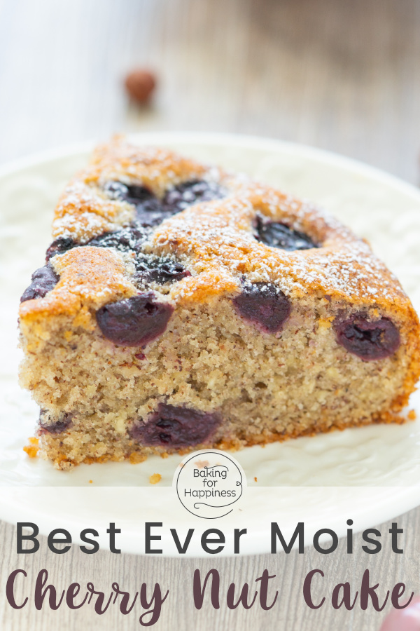 This delicious cherry cake with nuts always hits the spot! The easy recipe works with fresh & preserved cherries.