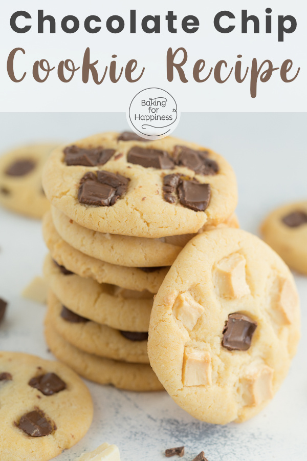 Super delicious, easy chewy chocolate chip cookies. without egg. This classic and delicious recipe is better than the recipes of Subway & Co!