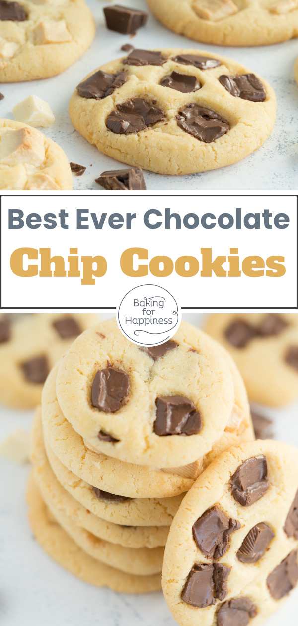 Super delicious, easy chewy chocolate chip cookies. without egg. This classic and delicious recipe is better than the recipes of Subway & Co!