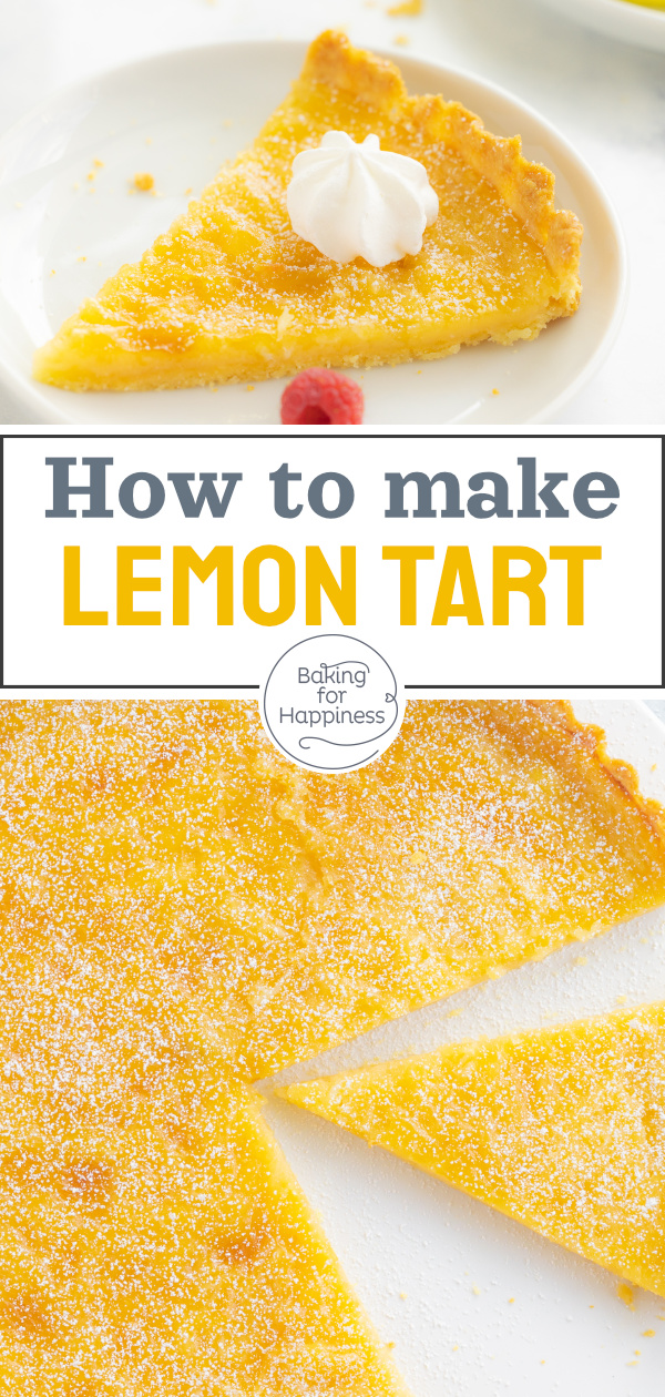 This French lemon tart (tarte au citron) is simply delicious: Crispy shortcrust pastry base, fruity cream!