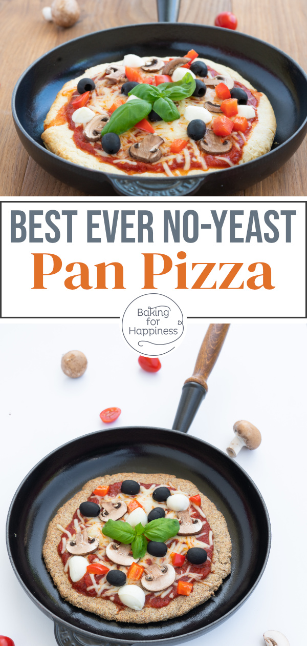 Great recipe for US pan pizza without yeast - super quick to make, with fluffy dough and crispy crust. Simply delicious!