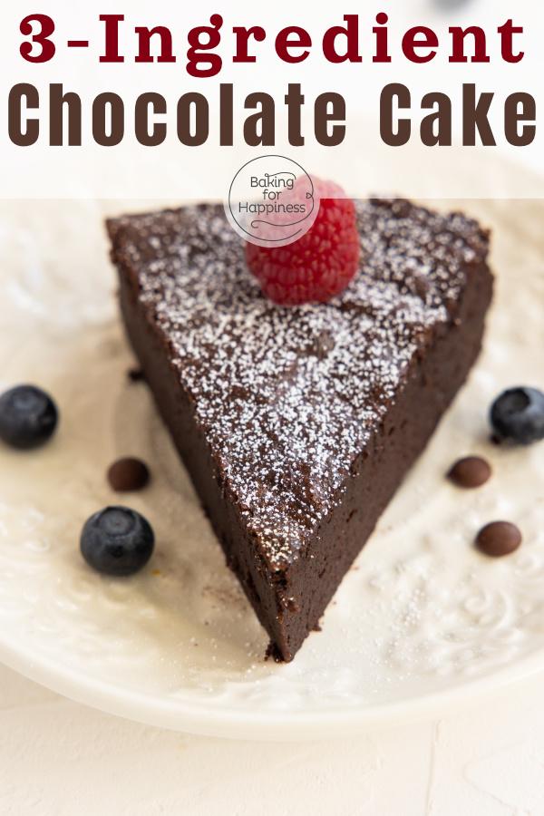 This delicious, easy 3-ingredient chocolate cake is tremendously moist. All you need is chocolate, eggs and butter - ready!