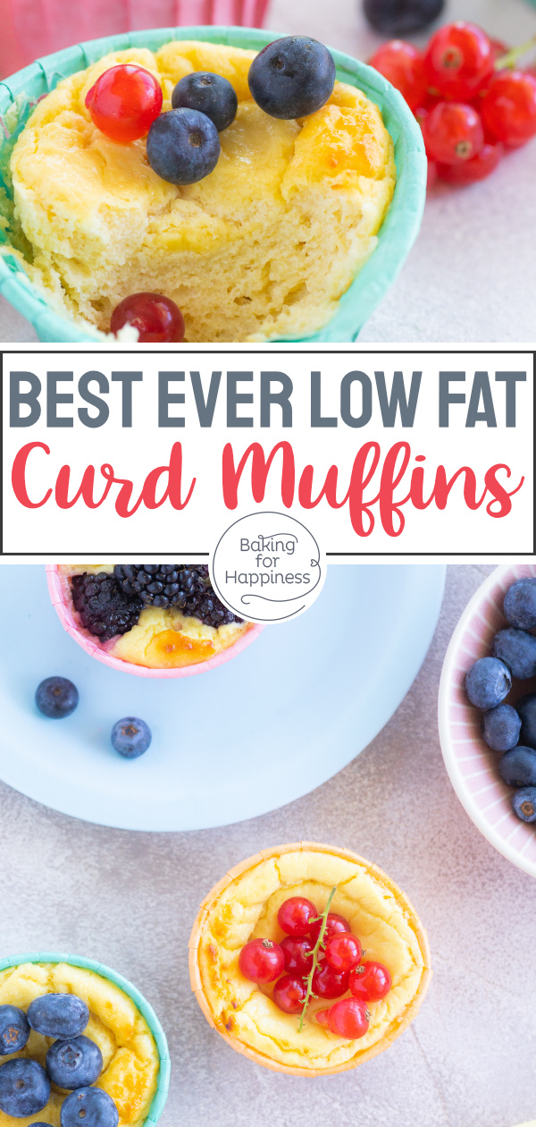 Quick and easy, low fat and low carb curd muffins with no sugar or flour and less than 100 calories per piece!