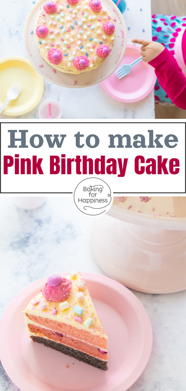 The perfect pink birthday cake for special occasions - whether as a birthday cake for girls or a baby shower.