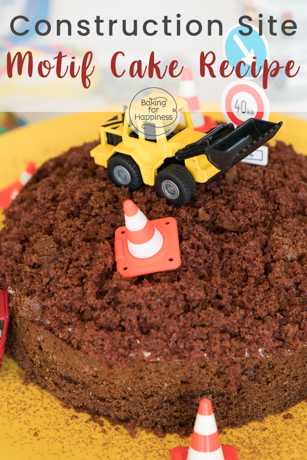 Easy construction site cake for kids. This digger cake without fondant tastes super delicious & looks great.